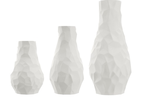  OM_干花花瓶 印花艺术款 石纹设计3d模型 