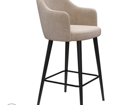  OM ADELAIDA木质吧椅3d模型 