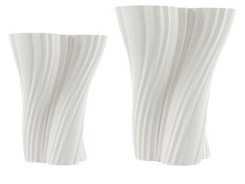  OM_干花花瓶 印花艺术款 管状设计3d模型 