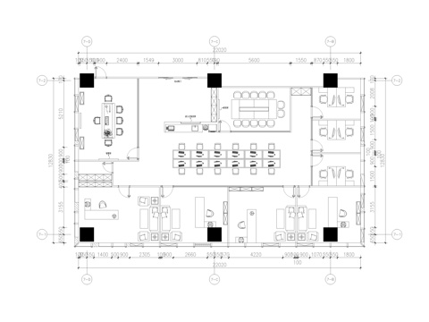 300平办公空间办公室会议室经理室财务室最新全套施工图cad施工图