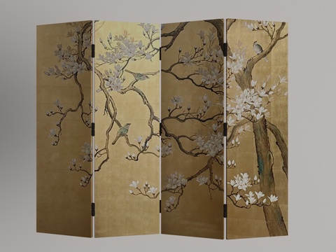  现代屏风3d模型 