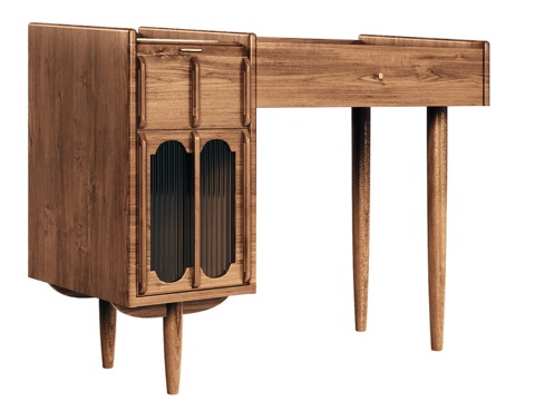  OM中世纪风格单抽屉床头柜3d模型 