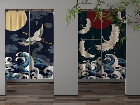  现代门帘3d模型 