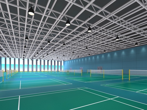  现代羽毛球馆3d模型 