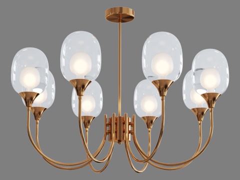  OM 玻璃灯罩吊灯 Eurosvet 73d模型 