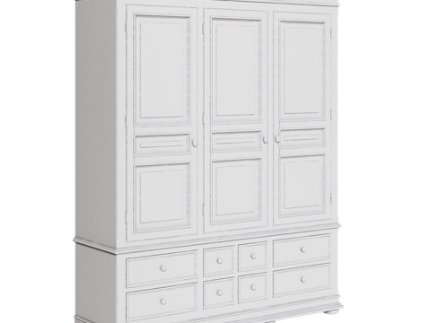  OM北欧风格三门衣柜3d模型 