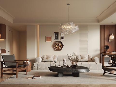  中古风客餐厅3d模型 