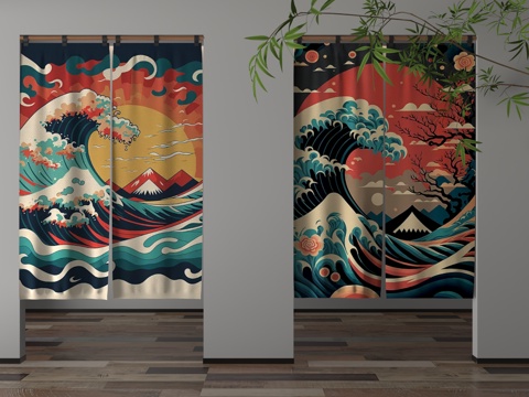 现代门帘3d模型