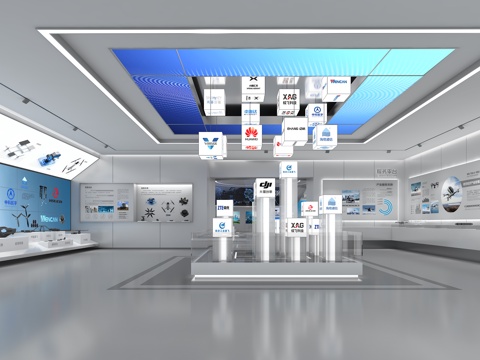  企业展厅 科技展厅 数字展厅 低空经济展厅 无人机展厅3d模型 