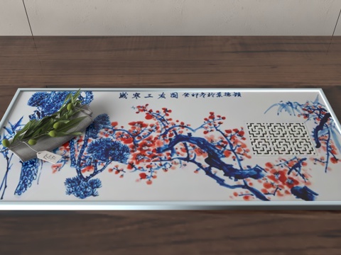  现代茶盘3d模型 