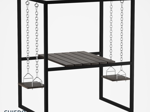  双人摇椅式OM餐桌3d模型 