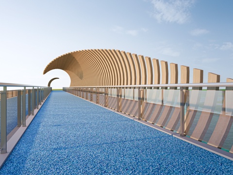 现代景观桥 公园桥 异形桥su模型