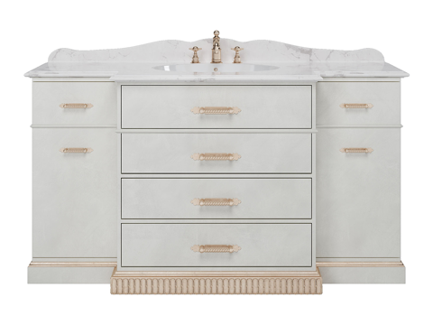  法式简约洗手台盆柜 台盆柜 简约柜子3d模型 