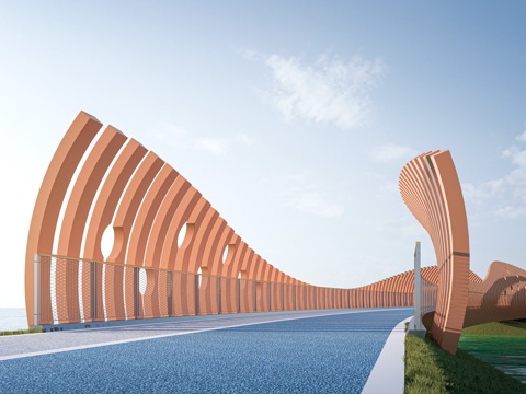 现代景观桥 公园桥 异形桥su模型