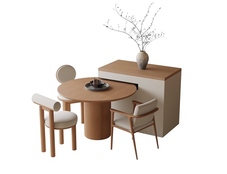  现代餐桌椅3d模型 