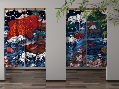 现代门帘3d模型