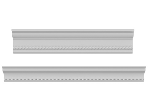  带灰泥装饰线条的檐口 No. 20 与带装饰的檐口3d模型 