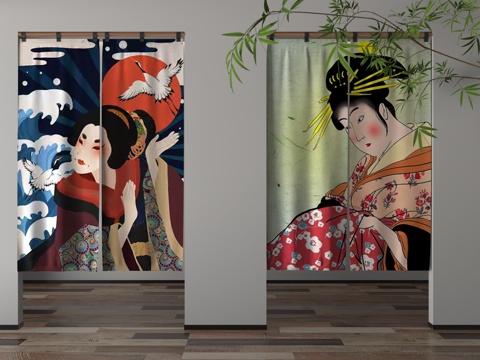  现代门帘3d模型 