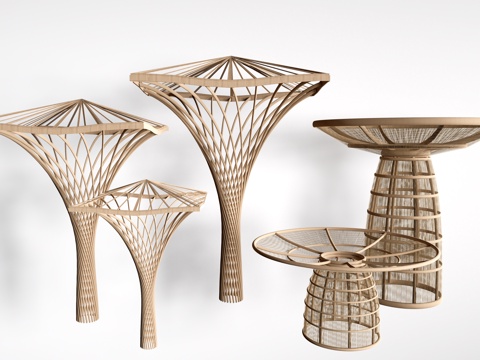 现代景观构筑物 景观构架 景观廊架 景观装置su模型