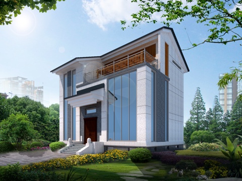  现代独栋别墅3d模型 