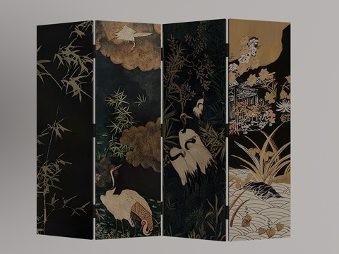  现代屏风3d模型 