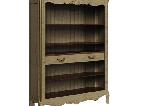  OM经典风格独立式书柜3d模型 