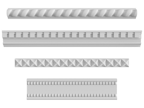  带灰泥装饰线条 #96、#97、#98 和 #993d模型 