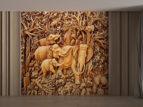  现代背景墙3d模型 