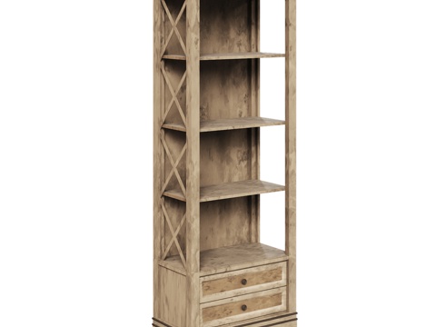  OM双抽屉意大利风格书柜3d模型 