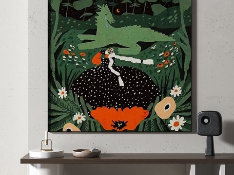  现代，简约，抽象，挂画3d模型 