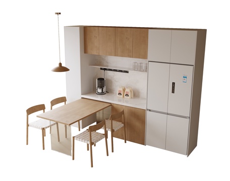 现代餐桌椅 餐椅 餐桌su模型