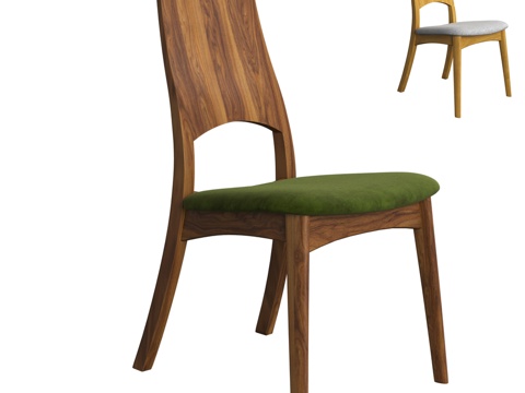  实心橡木椅OKI (ZZC)3d模型 