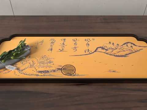  现代茶盘3d模型 