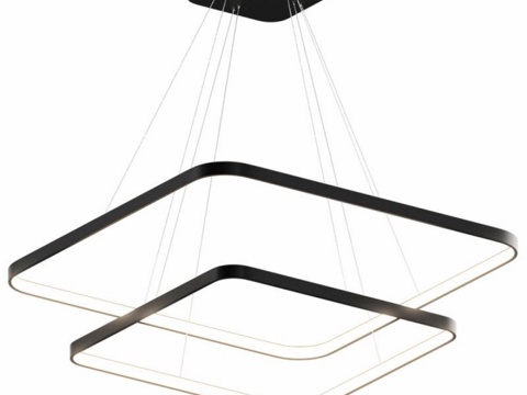  LED吊灯 Square Cascad 方形内向光3d模型 