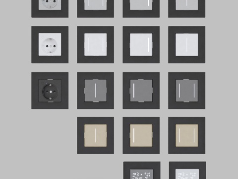  OM Werkel 插座和开关3d模型 