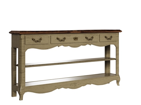  OM经典风格带抽屉边几3d模型 