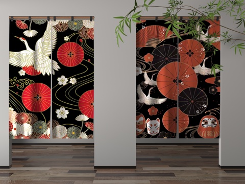  现代门帘3d模型 