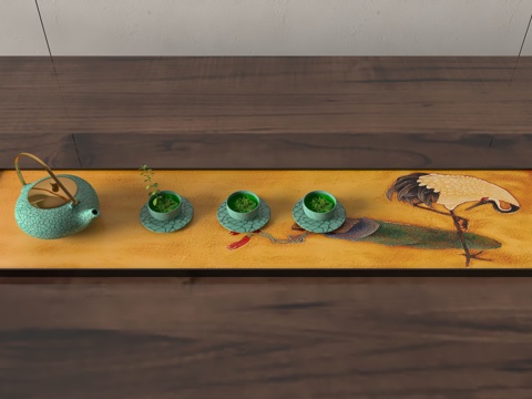  现代茶盘3d模型 