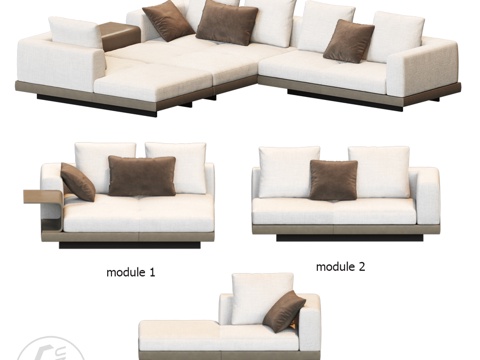  康纳利沙发模块3 4Union.ru3d模型 