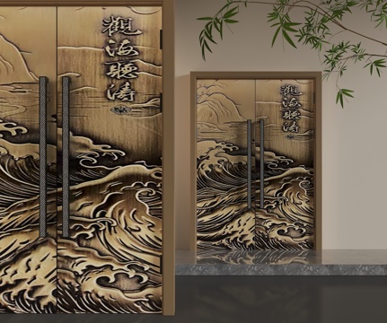 现代平开门3d模型