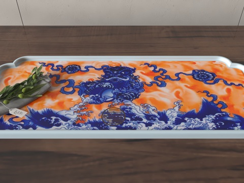  现代茶盘3d模型3d模型 
