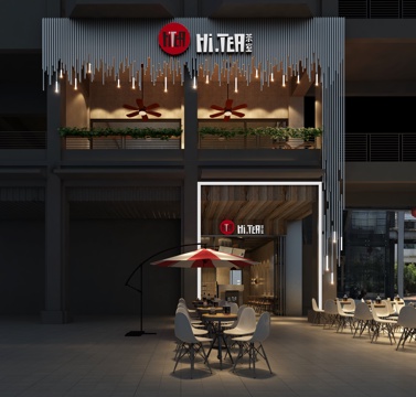  工业风奶茶店3d模型 