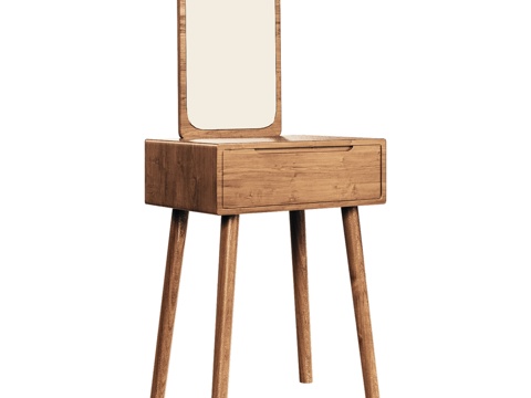  OM迷你梳妆台（带1抽屉及长方形镜子）3d模型 