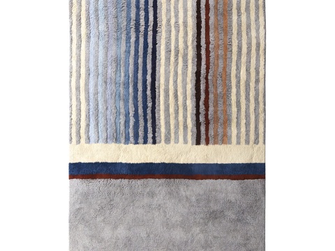  OM 棉质地毯 雏菊花园图案 米色款3d模型 