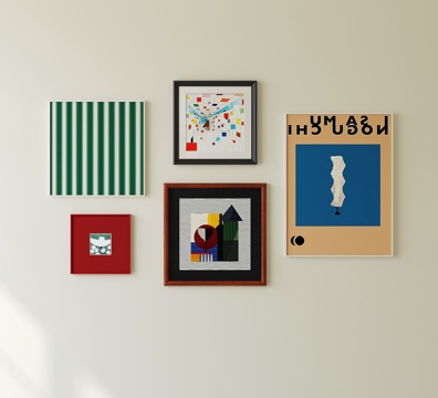  现代中古挂画 抽象挂画 儿童挂画3d模型 