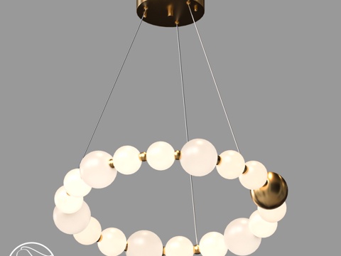  LampsShop.ru L1615 双珍珠吊灯 D款3d模型 