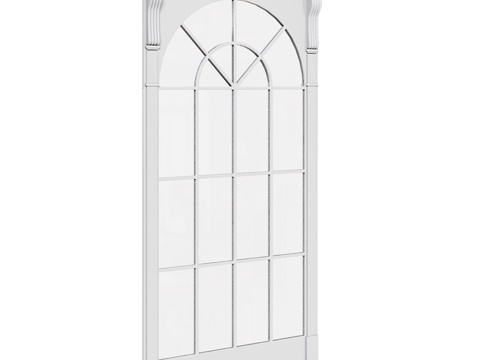  OM经典风格大型白色壁挂镜窗3d模型 