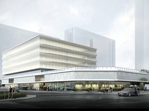 现代体育活动中心 文体中心 商场建筑su模型