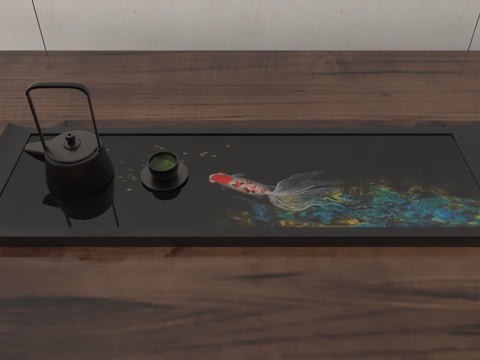  现代茶盘3d模型 