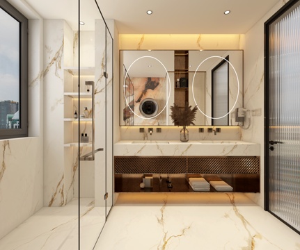  轻奢卫生间 浴室柜 马桶 暗装花洒 淋浴房 卫浴小件3d模型 